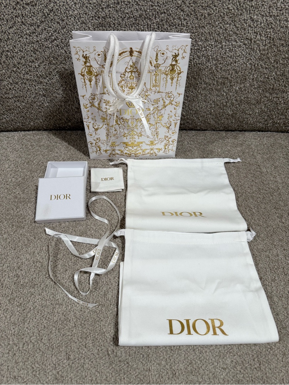 Authentic Dior  Gift Set with Dust Bags, Shopping bag,Ribbons & Box with pouch